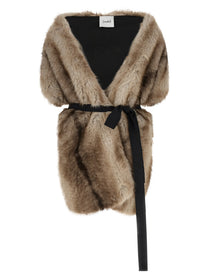 Nude Lucy Eco Fur Stole Beige
