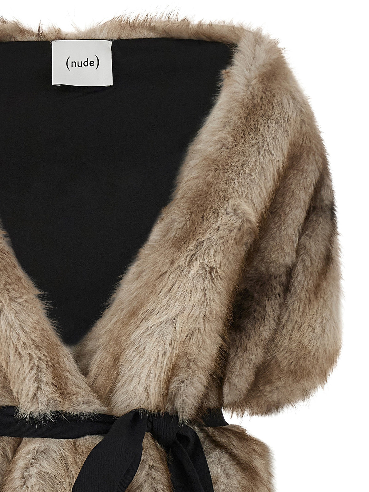 Nude Lucy Eco Fur Stole Beige, view 3