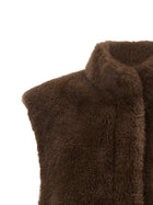 LOU ANDREA Eco Fur Vest Brown, view 3