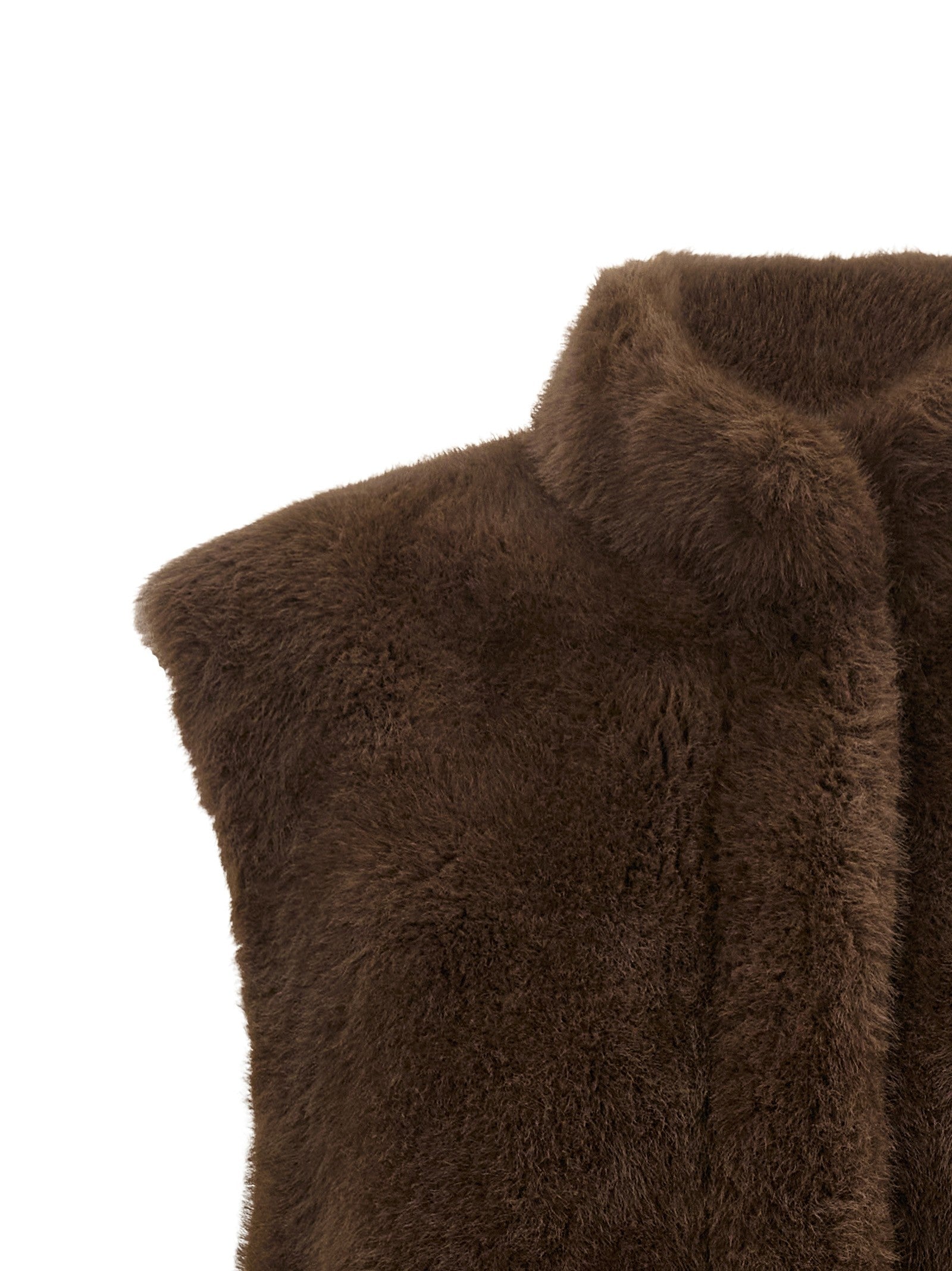 LOU ANDREA Eco Fur Vest Brown