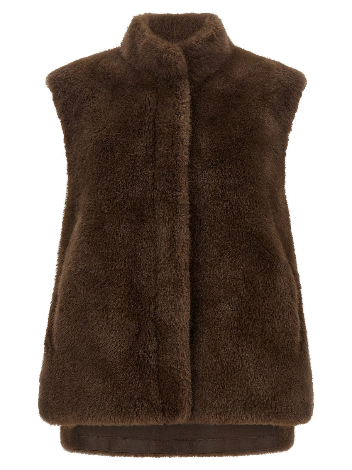 LOU ANDREA Eco Fur Vest Brown