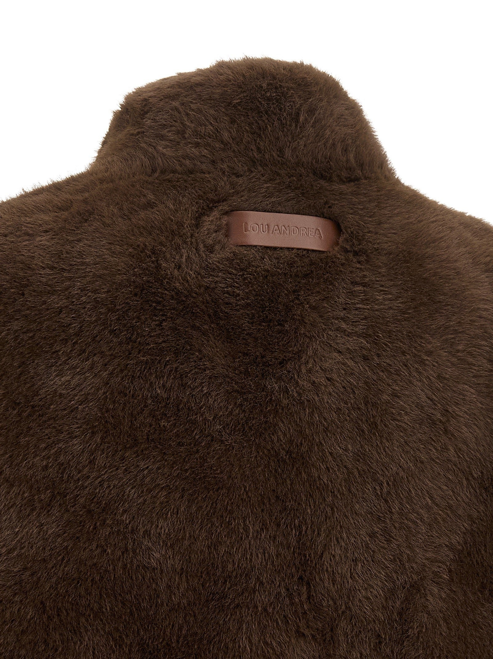 LOU ANDREA Eco Fur Vest Brown