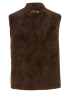 LOU ANDREA Eco Fur Vest Brown, view 2