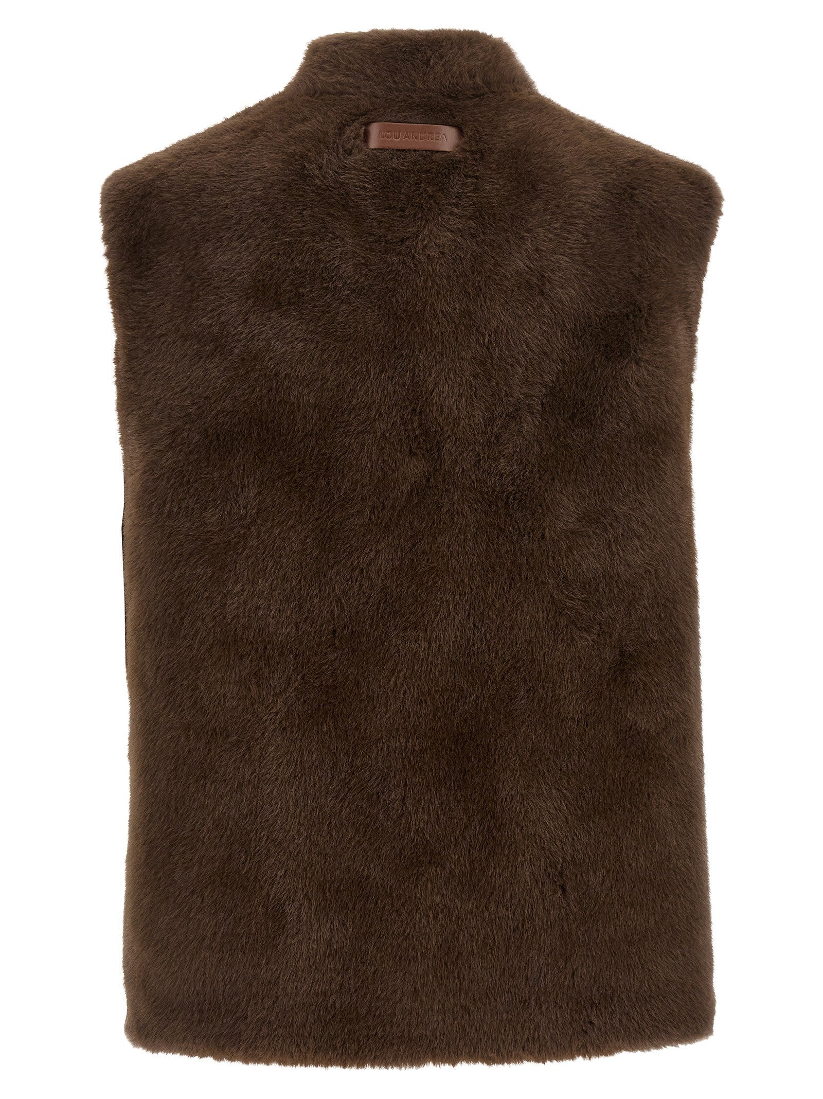 LOU ANDREA Eco Fur Vest Brown