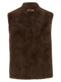 LOU ANDREA Eco Fur Vest Brown