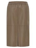 Nude Lucy Eco Leather Panel Skirt Beige, view 2