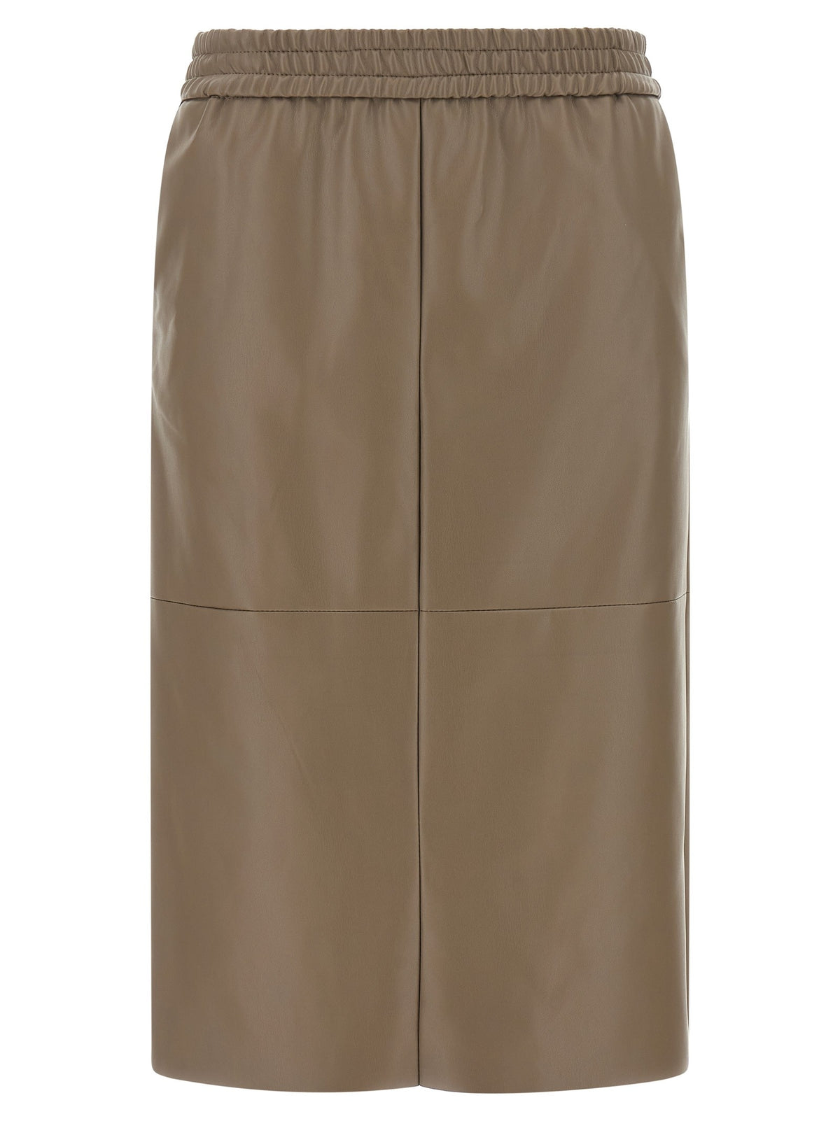 Nude Lucy Eco Leather Panel Skirt Beige