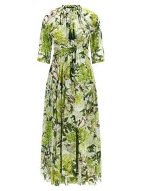 Samantha Sung Eden Long Dress in Cotton Muslin Green