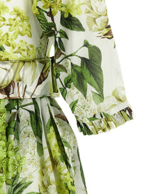 Samantha Sung Eden Long Dress in Cotton Muslin Green