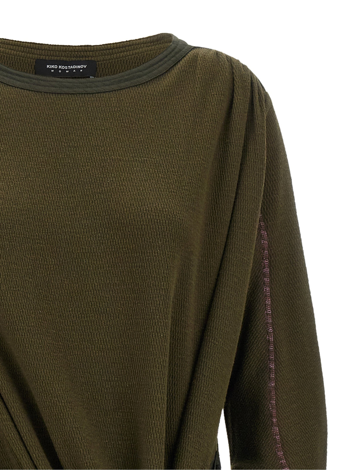 Kiko Kostadinov Edler Godet Dress Green, view 4