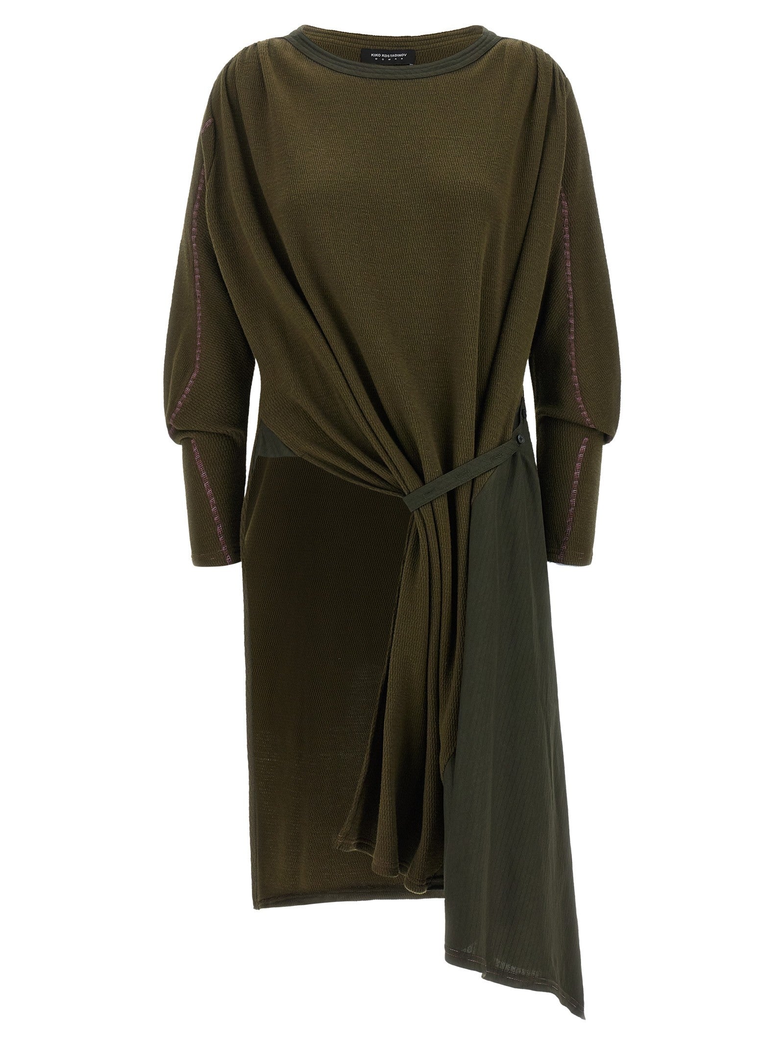 Kiko Kostadinov Edler Godet Dress Green