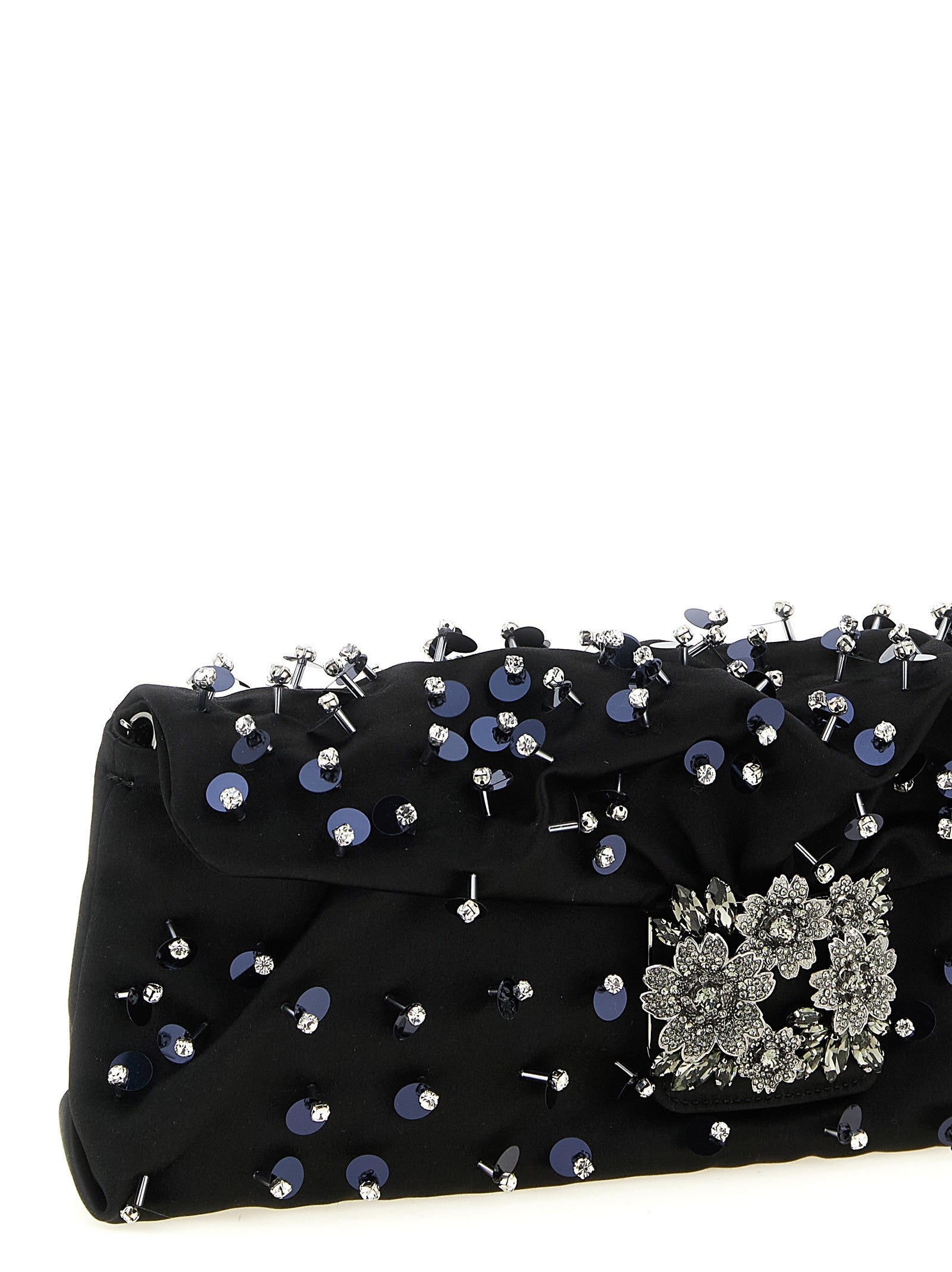 Roger Vivier Efflorescence Clutch Black