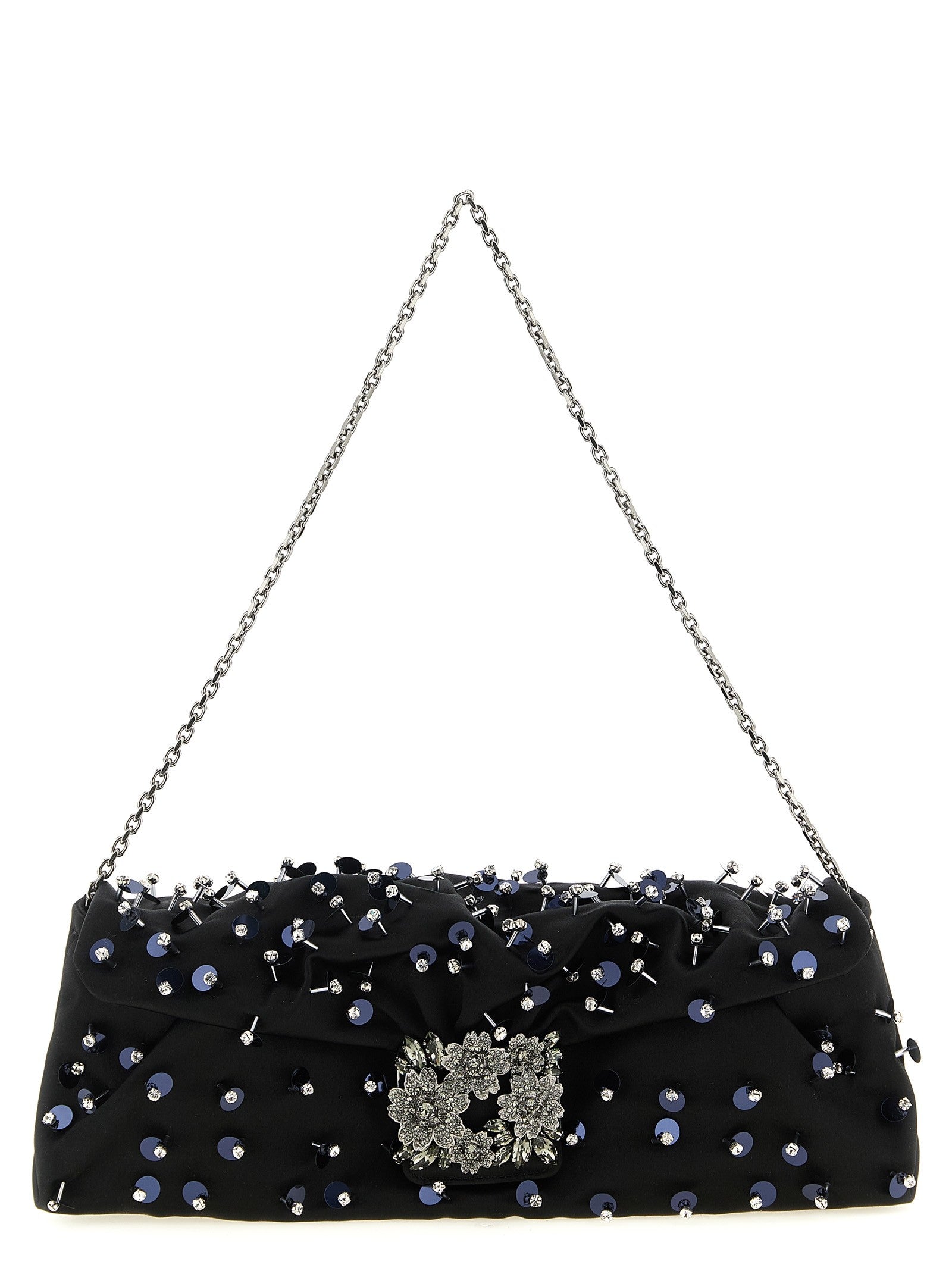 Roger Vivier Efflorescence Clutch Black