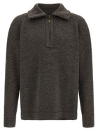 Maison Margiela Elbow Patch Quarter Zip Reversible Sweater Grey, view 2