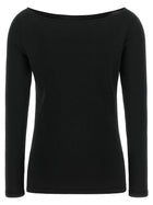 Elie Saab Black Wool Off the Shoulder Top Black, view 2