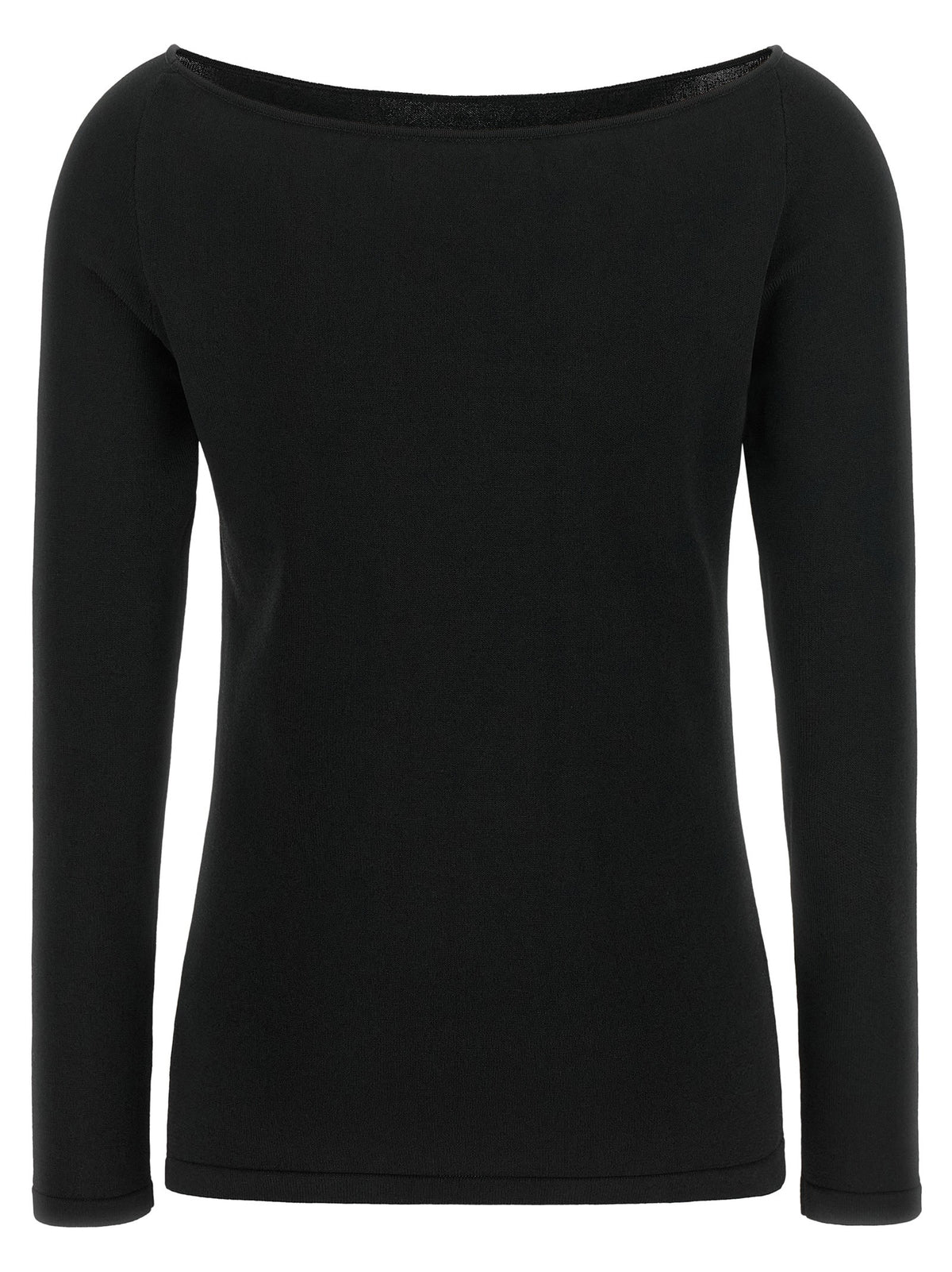 Elie Saab Black Wool Off the Shoulder Top Black, view 2