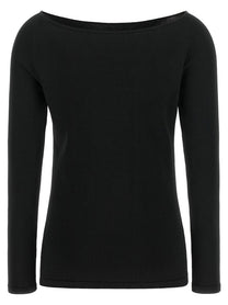 Elie Saab Black Wool Off the Shoulder Top Black, view 2