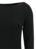 Elie Saab Black Wool Off the Shoulder Top Black, view 3