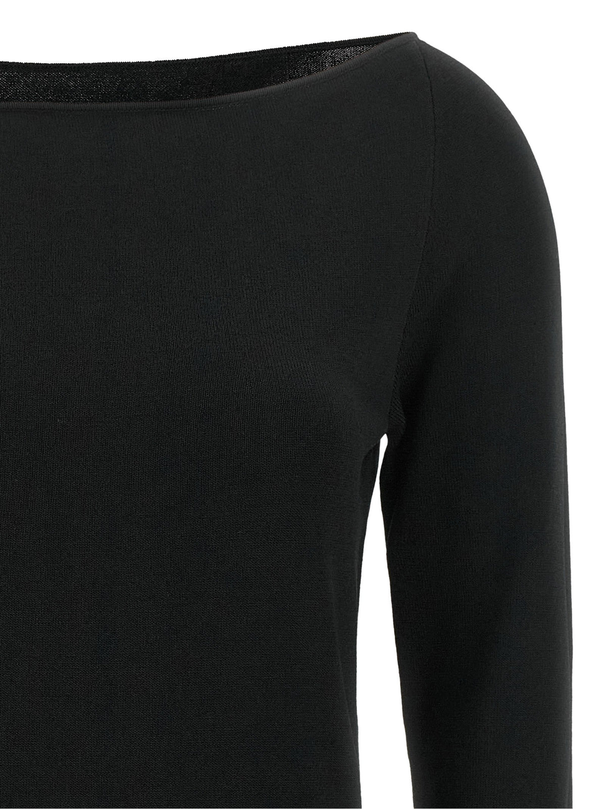 Elie Saab Black Wool Off the Shoulder Top Black, view 3