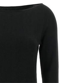Elie Saab Black Wool Off the Shoulder Top Black, view 3