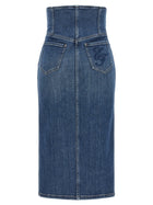 Elisabetta Franchi Denim Skirt Blue, view 2