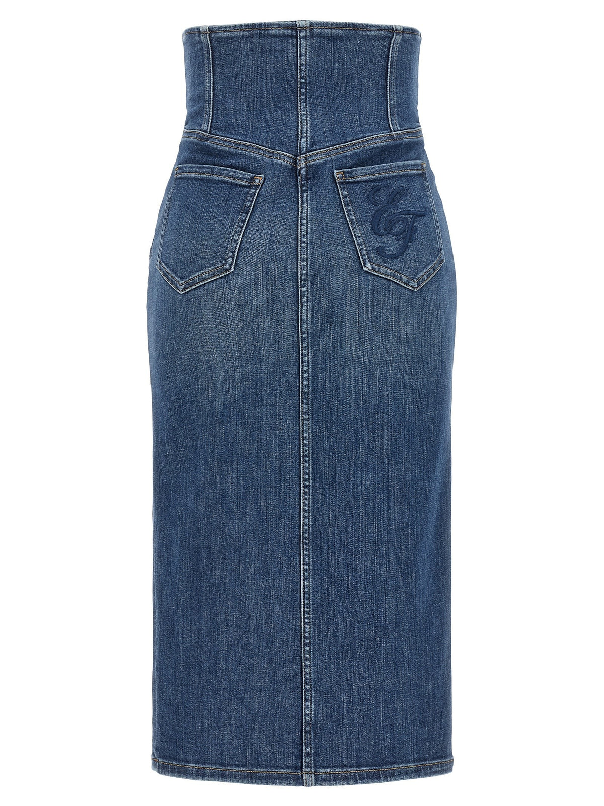 Elisabetta Franchi Denim Skirt Blue, view 2