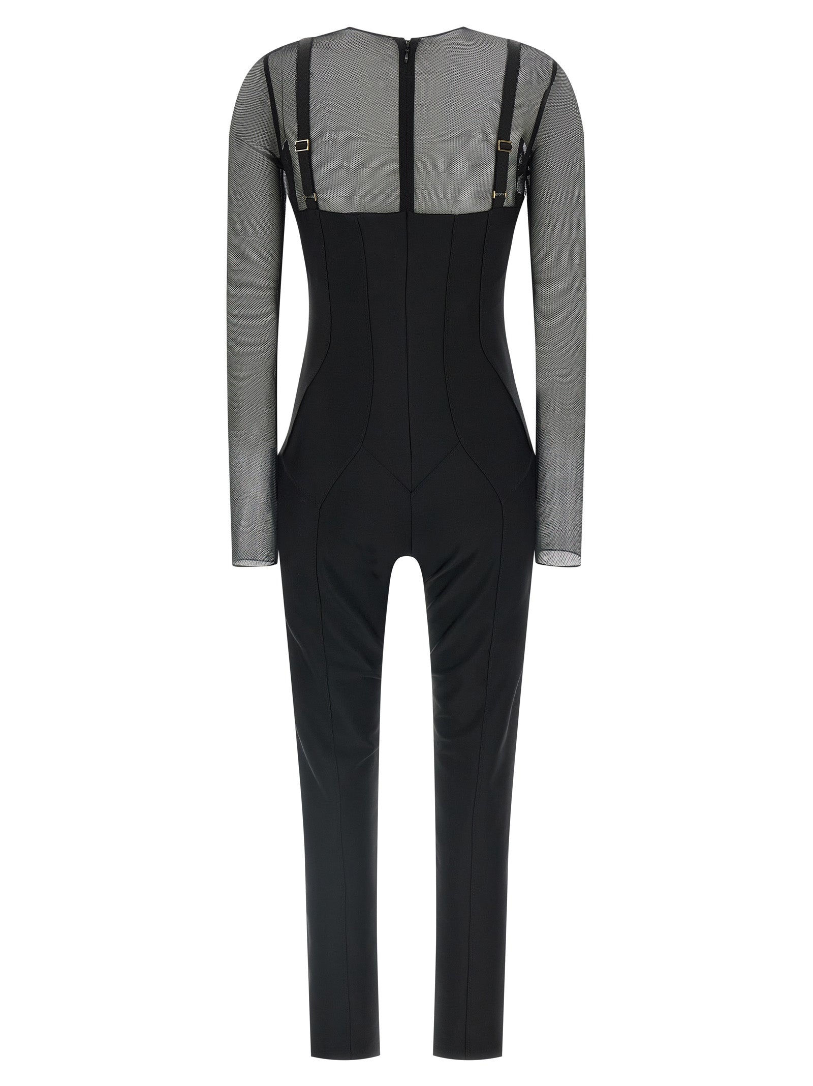 ELISABETTA FRANCHI - ELISABETTA FRANCHI - Jersey and tulle jumpsuit - Women’s Tops