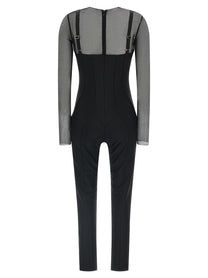 ELISABETTA FRANCHI - ELISABETTA FRANCHI - Jersey and tulle jumpsuit - Women’s Tops