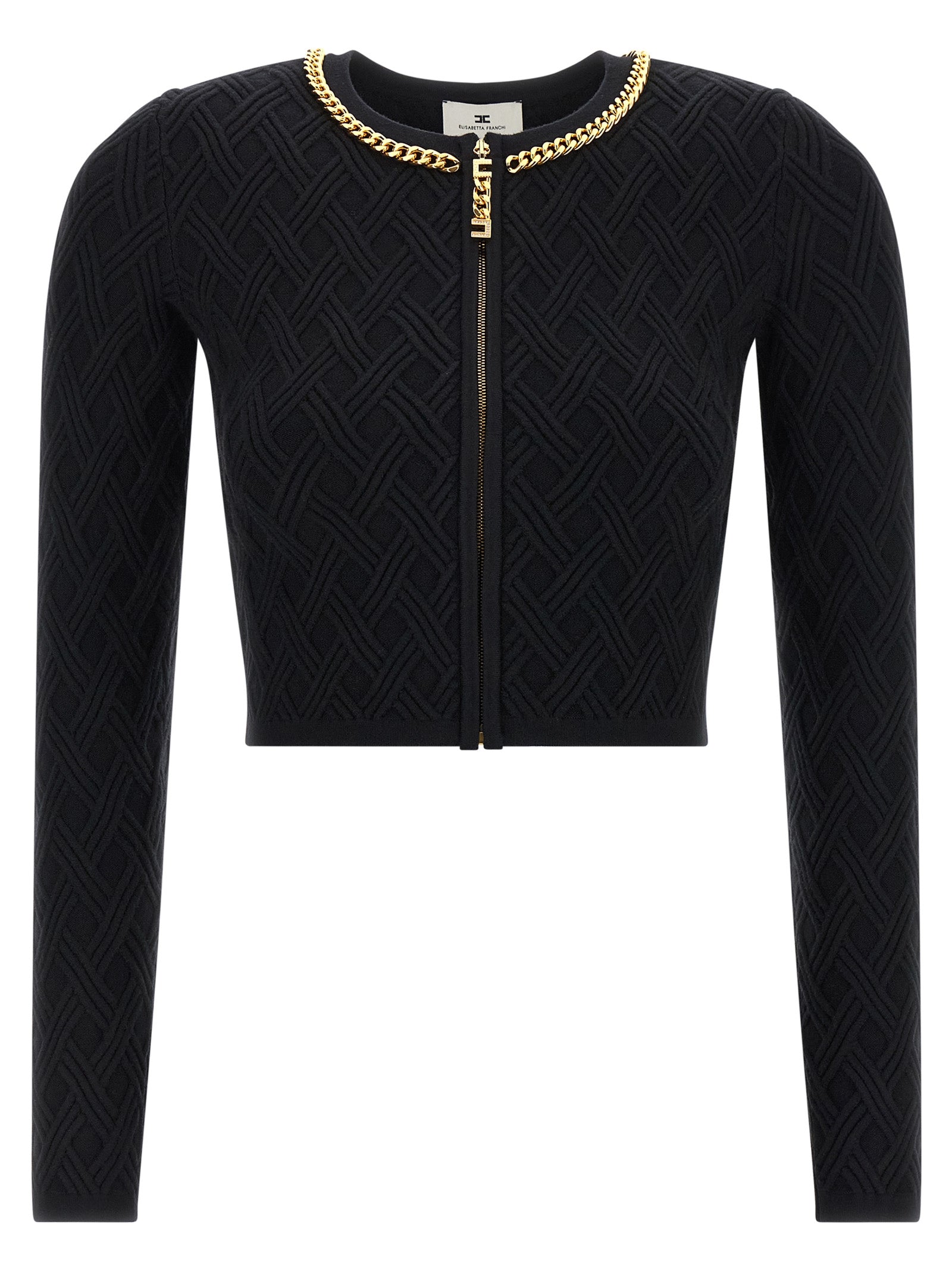 ELISABETTA FRANCHI - ELISABETTA FRANCHI - Jewel zip puller cardigan - Women’s Knitwear