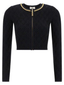 ELISABETTA FRANCHI - ELISABETTA FRANCHI - Jewel zip puller cardigan - Women’s Knitwear