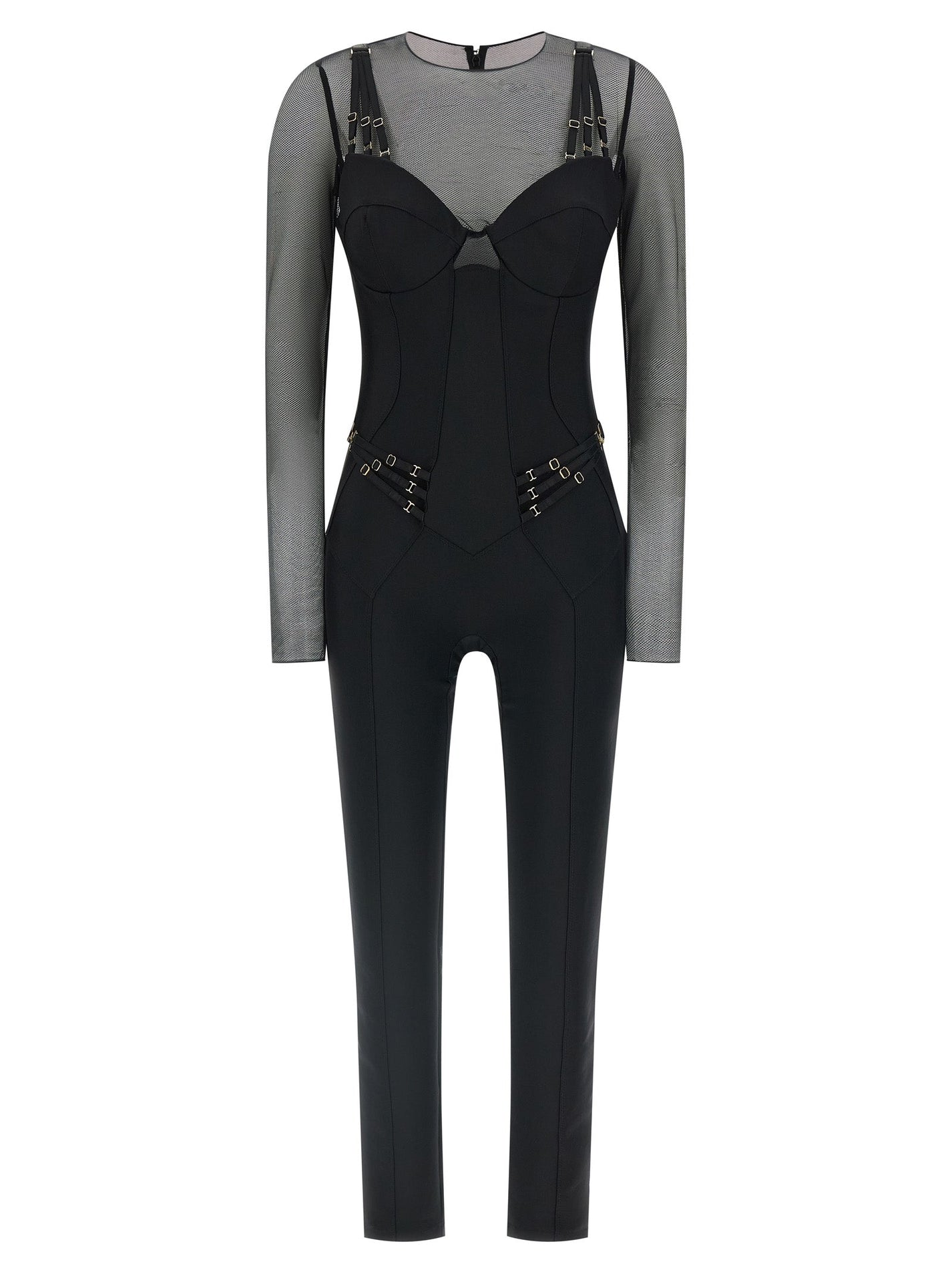 ELISABETTA FRANCHI - ELISABETTA FRANCHI - Jersey and tulle jumpsuit - Women’s Tops