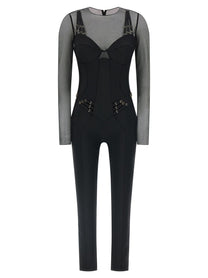ELISABETTA FRANCHI - ELISABETTA FRANCHI - Jersey and tulle jumpsuit - Women’s Tops