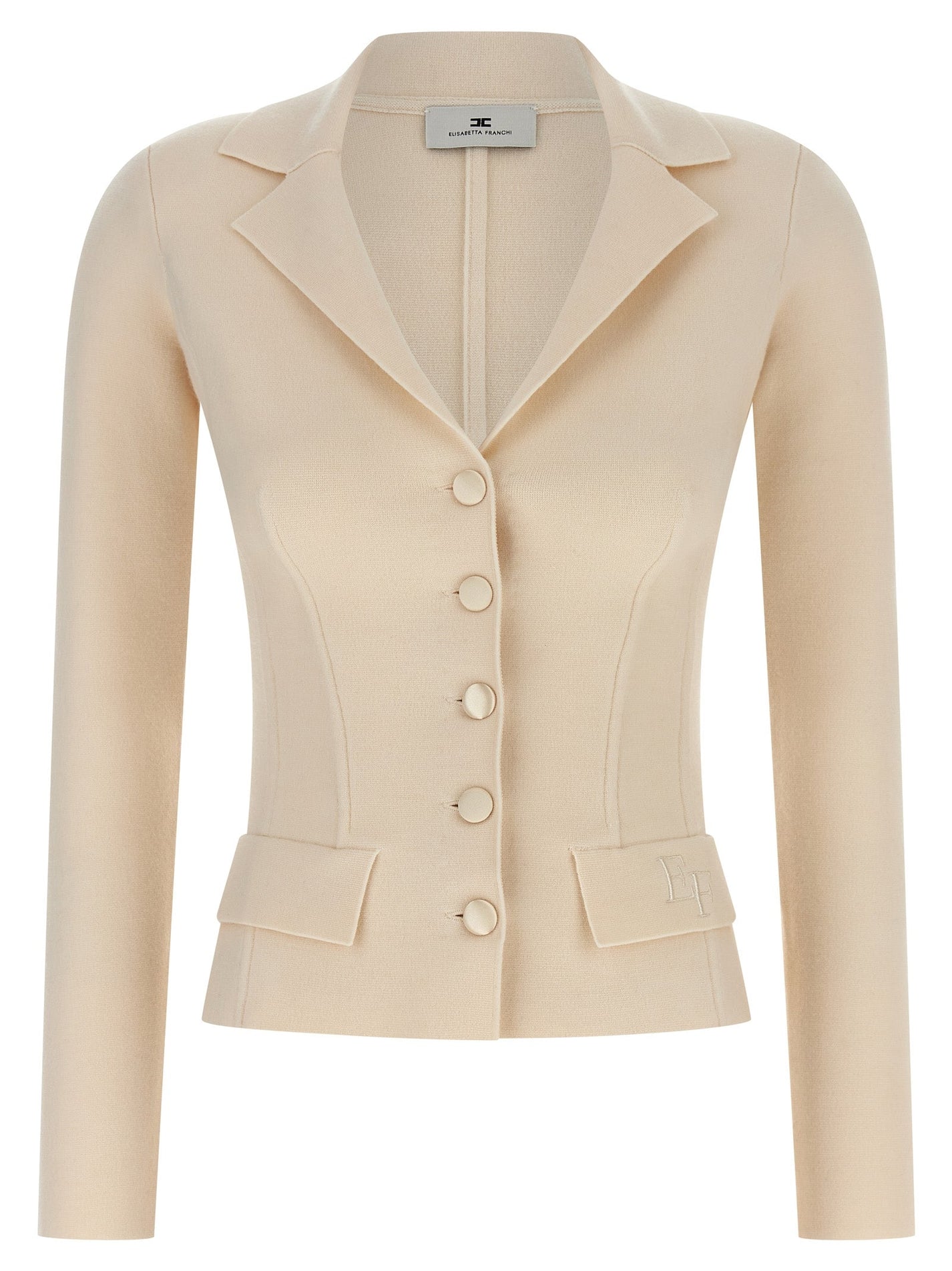 ELISABETTA FRANCHI - ELISABETTA FRANCHI - Fabric-stitch wool blazer - Women’s Clothing