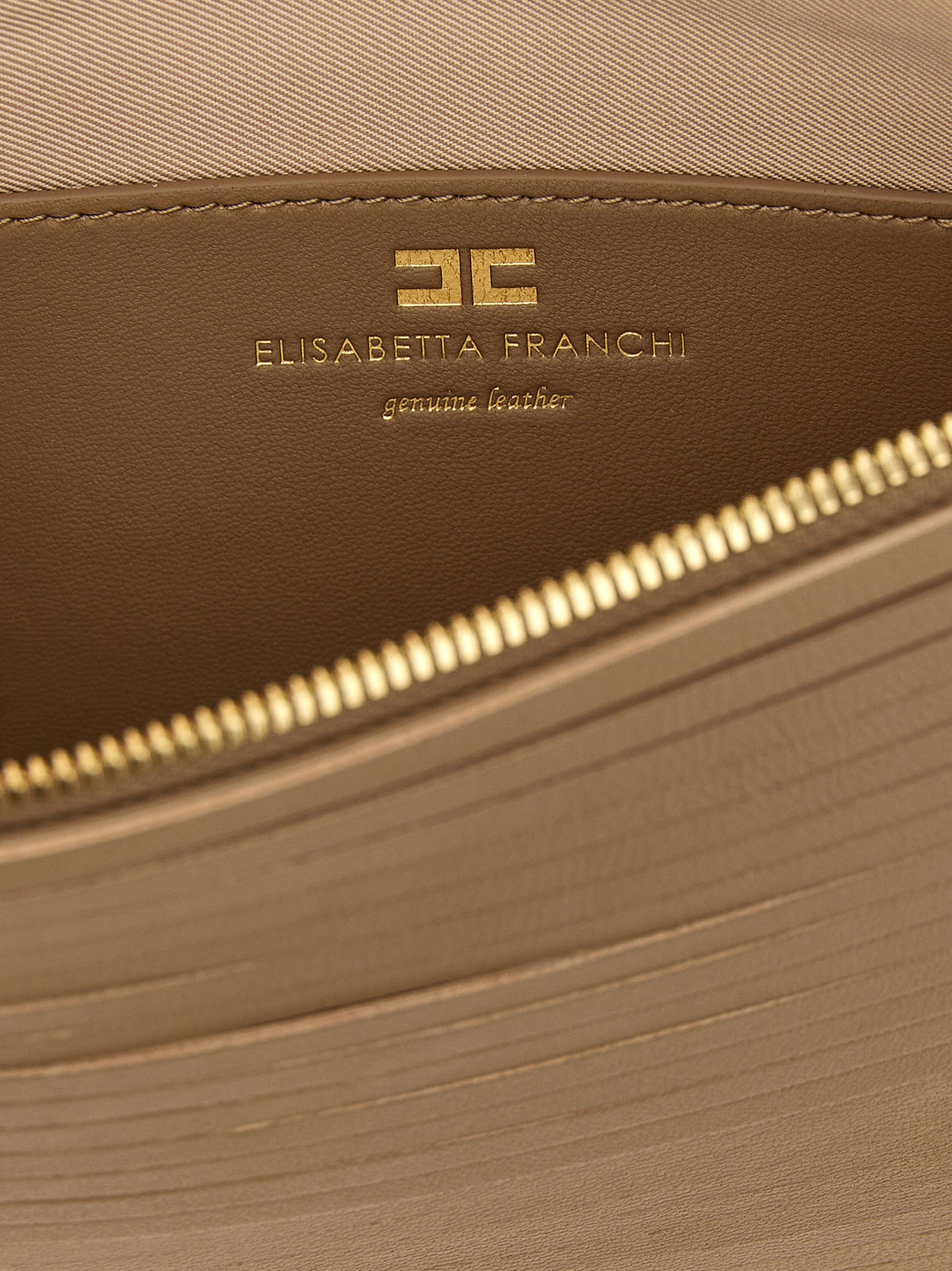 Elisabetta Franchi Fringed Clutch Beige, view 4