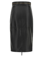 Elisabetta Franchi Leather Skirt Black, view 2
