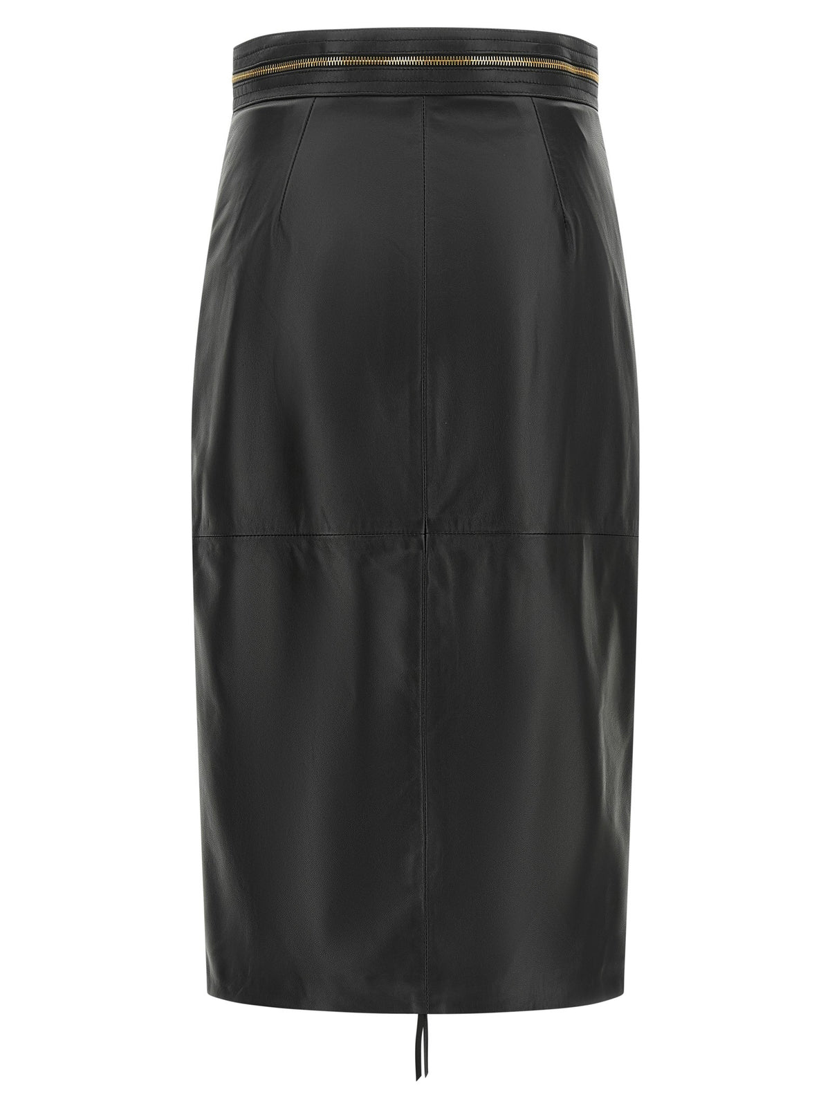 Elisabetta Franchi Leather Skirt Black, view 2