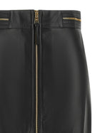 Elisabetta Franchi Leather Skirt Black, view 3
