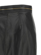Elisabetta Franchi Leather Skirt Black, view 4