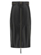 Elisabetta Franchi Leather Skirt Black