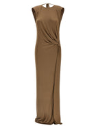 Elisabetta Franchi Red Carpet Dress Beige