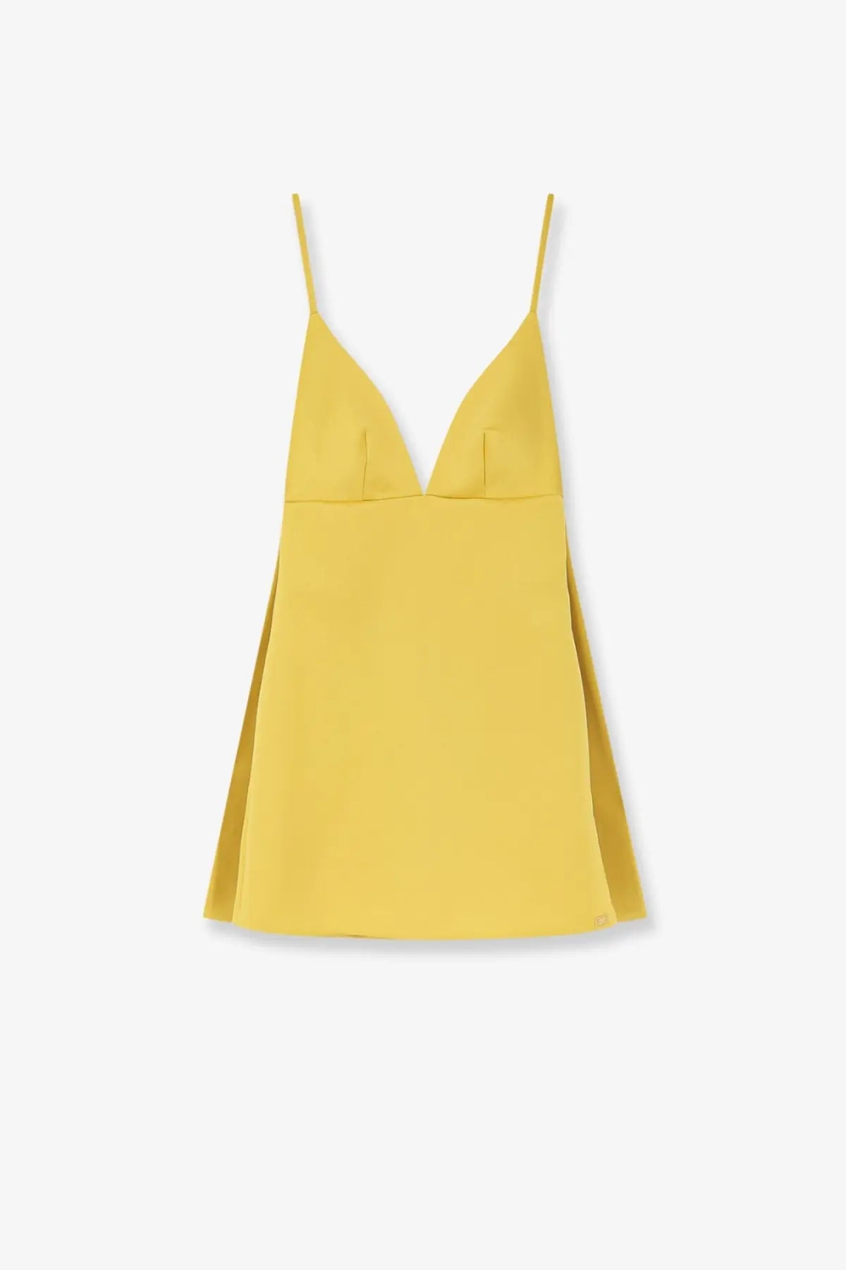 Elisabetta Franchi Women's Daily Satin Mini Dress Yellow