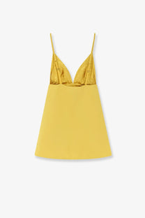 Elisabetta Franchi Women's Daily Satin Mini Dress Yellow