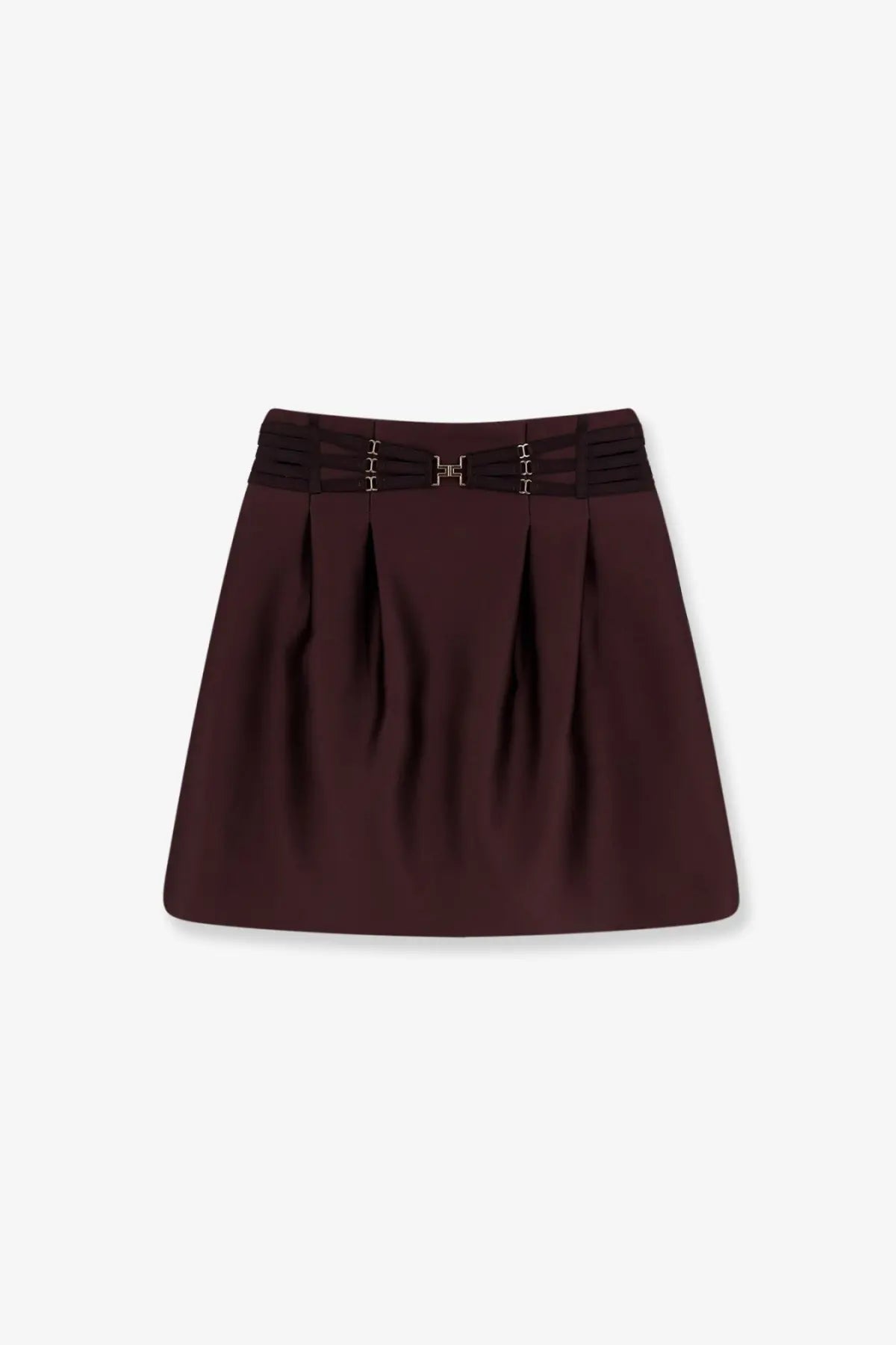 Elisabetta Franchi Women's Satin Mini Skirt Brown