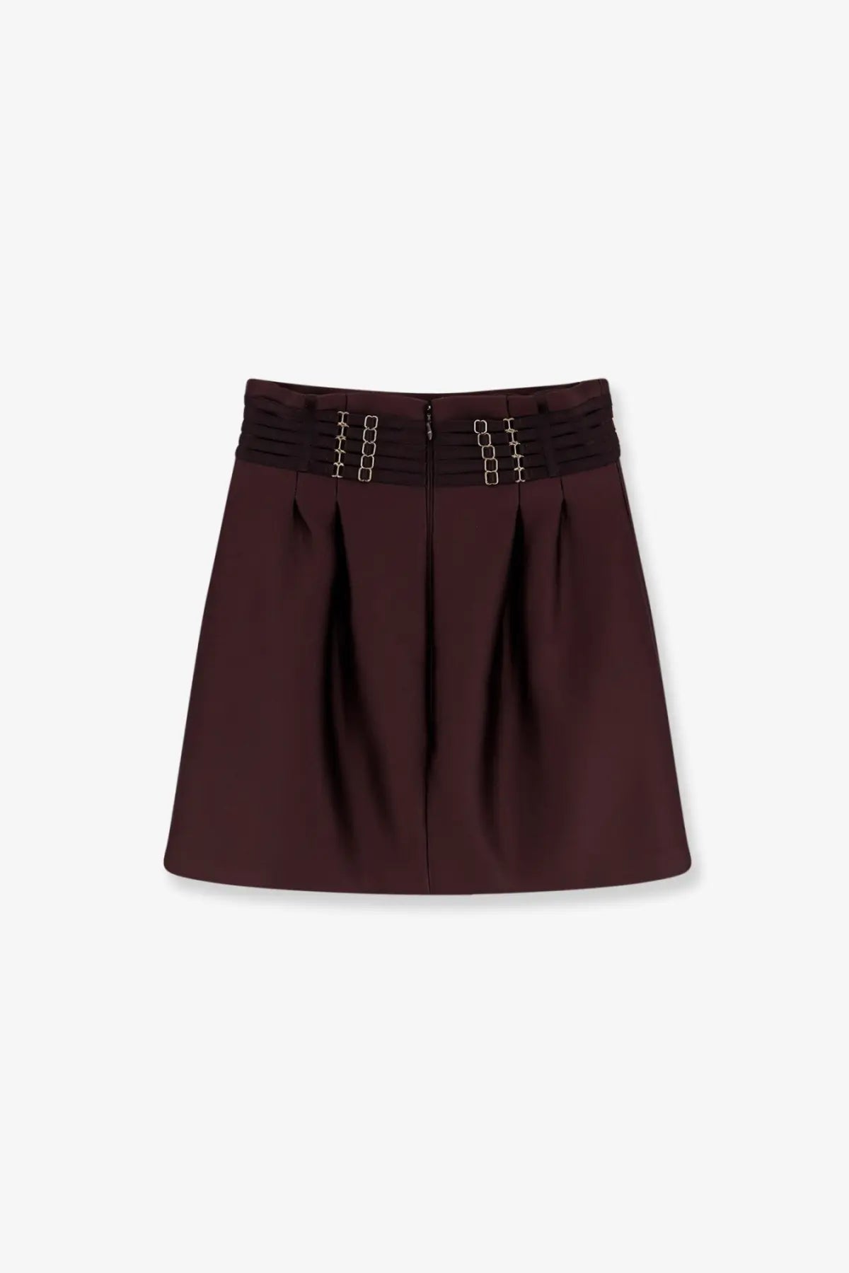 Elisabetta Franchi Women's Satin Mini Skirt Brown, view 2