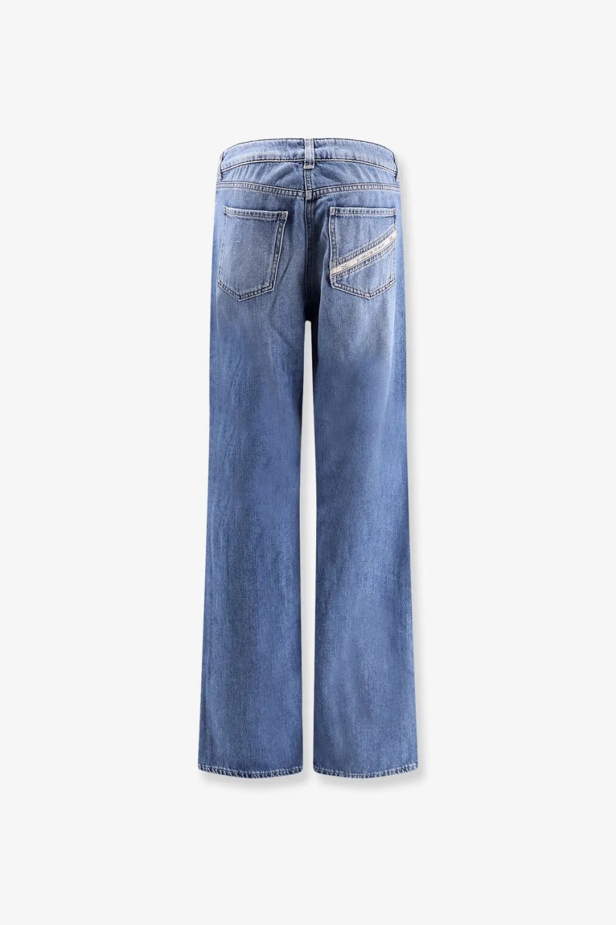 Elisabetta Franchi women’s urban cotton jeans in blue light-wash denim with a wide-leg cut and subtle stitching details