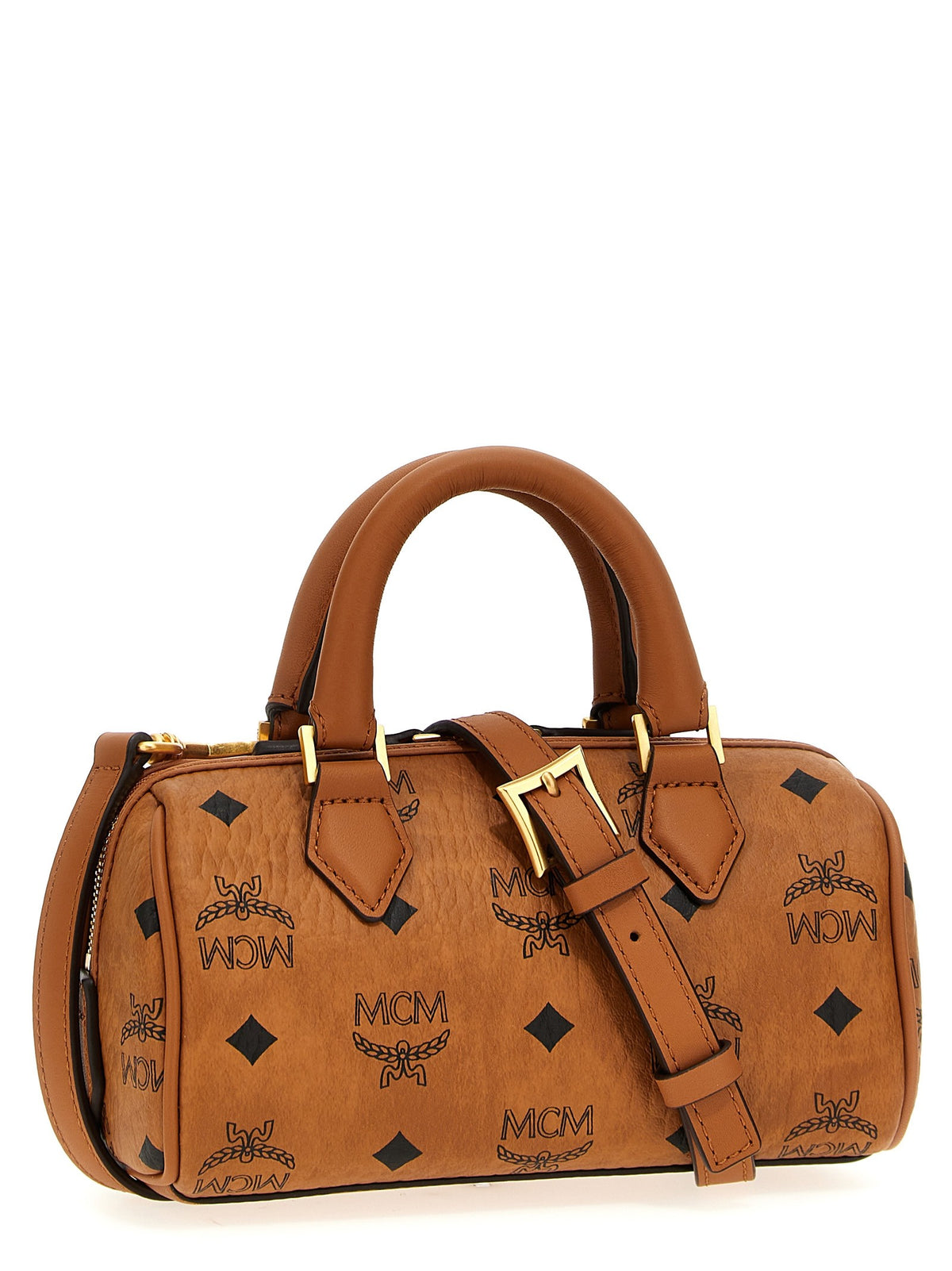 MCM Ella Boston Mini Handbag Brown