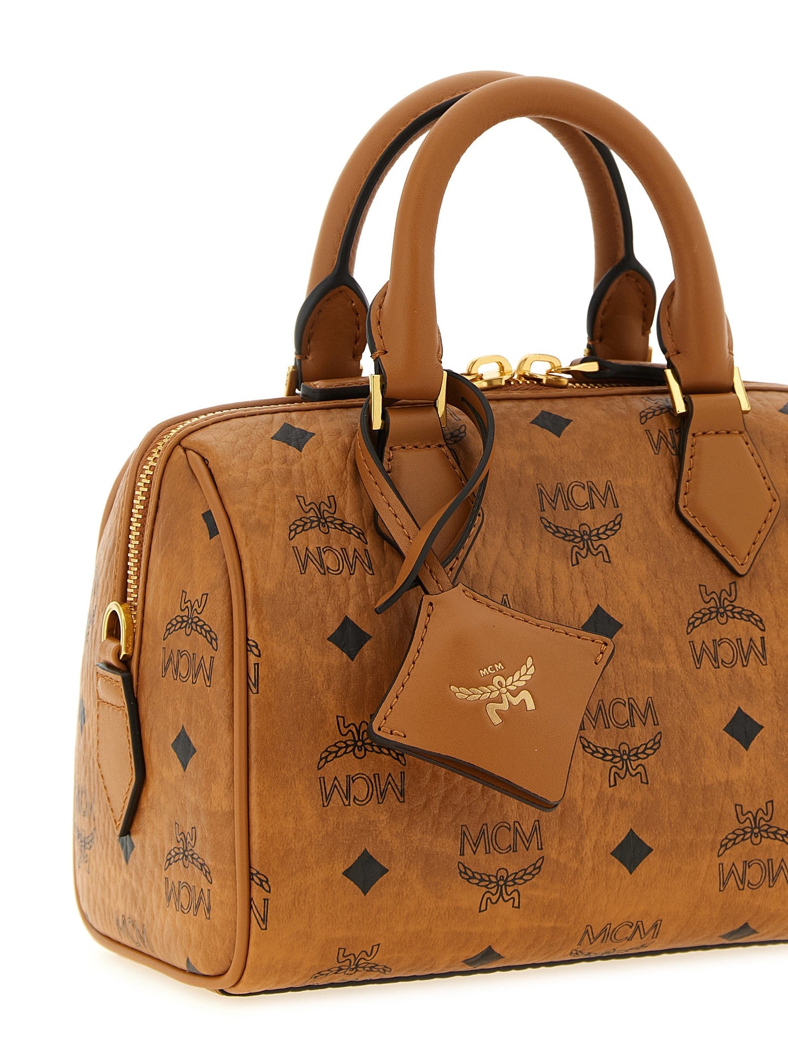 MCM Ella Boston Small Handbag Brown