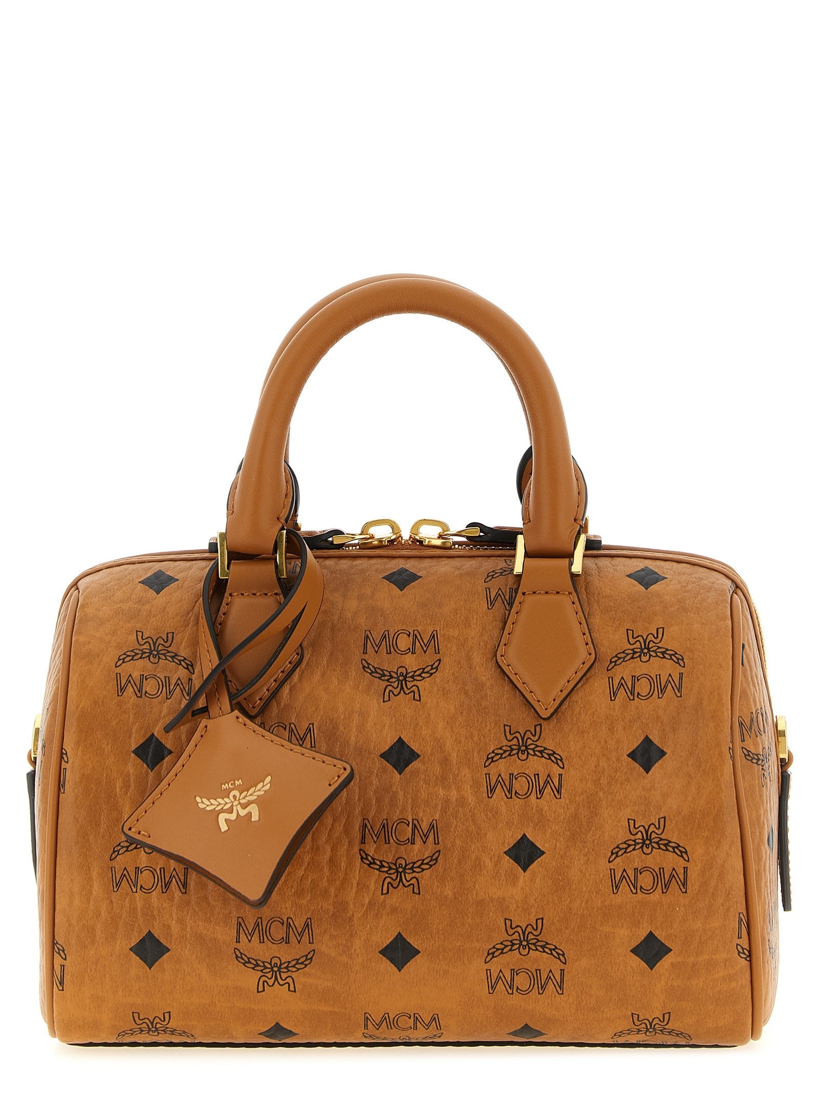 MCM Ella Boston Small Handbag Brown
