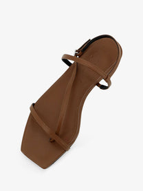 Aeyde Women's Ella Flat Leather Sandals Brown