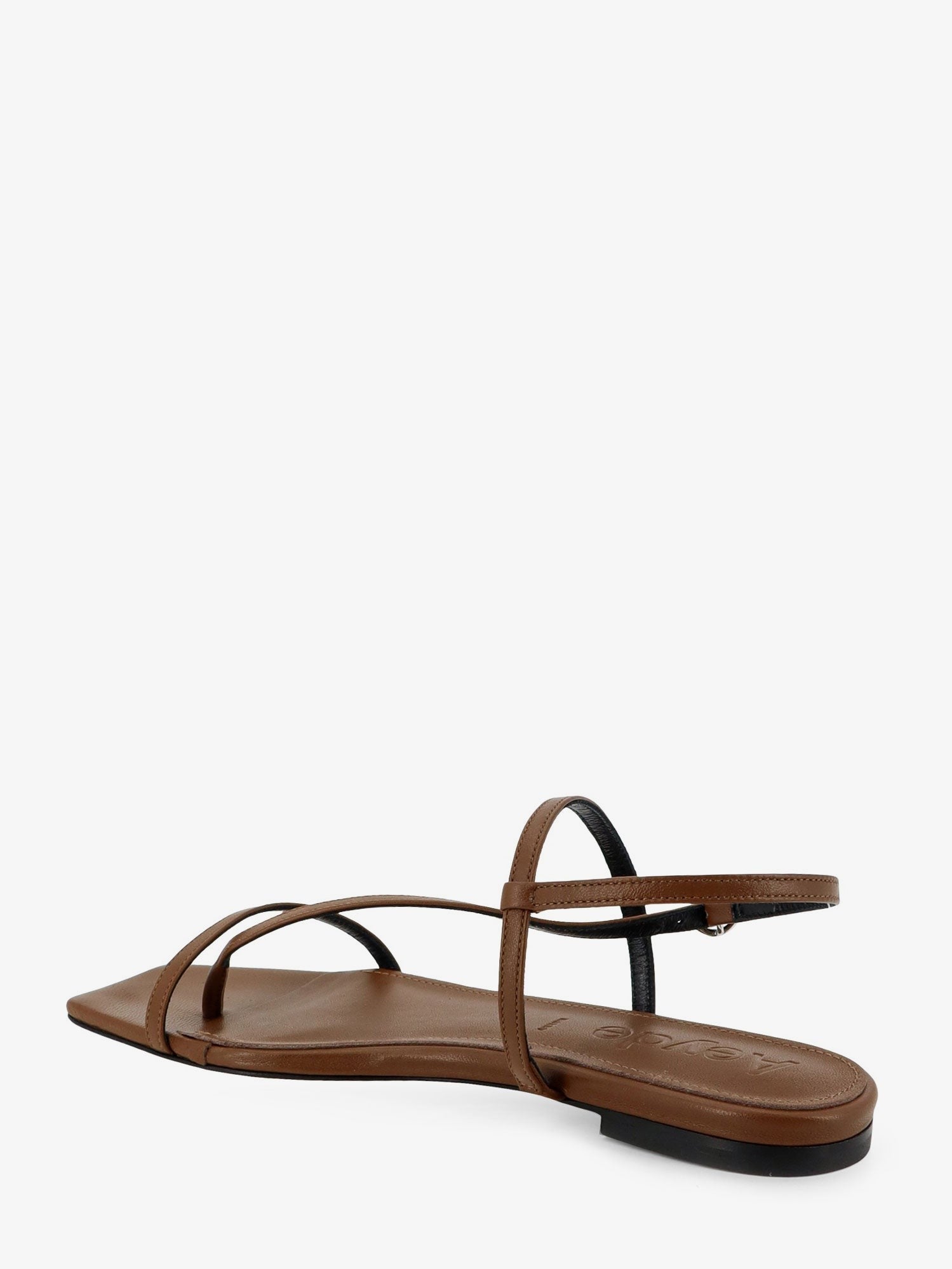 Aeyde Women's Ella Flat Leather Sandals Brown